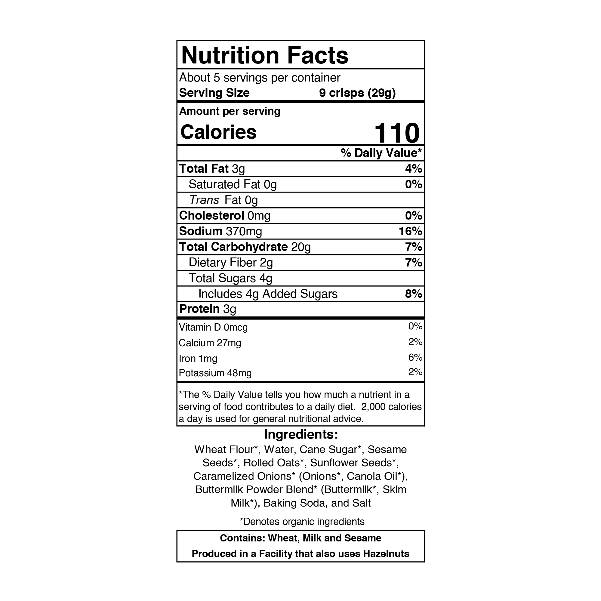 Caramelized Onion Crisps Potters Crackers